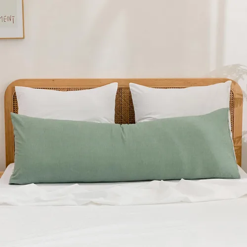Miniatura 61 de BESTOUCH 100% Algodón Lavado Funda de Almohada para Cabello y Piel, Sensación de Lino, Suave, Cómoda, Transpirable, Juego de 2 Fundas de Almohada