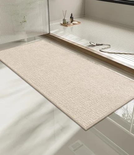 Miniatura 48 de Chakme Juego de 2 alfombras de baño ultrafinas, absorbentes, antideslizantes, lavables a máquina, color negro, 17 x 24 pulgadas / 17 x 30 pulgadas