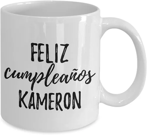 Miniatura 2 de Feliz Cumpleanos Kameron Mug Spanish Happy Birthday Personalized Name Gift Coffee Tea Cup 11 oz