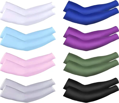 Miniatura 9 de Mudder 8 Pairs UV Sun Protection Cooling Arm Sleeves for Men Women Youth Silk Compression Arm Cover Breathable Outdoors Sport Camouflaje