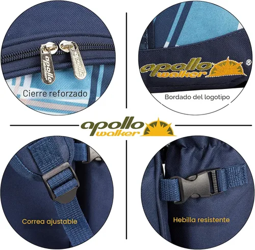 Miniatura 5 de Apollo walker Juego de mochila de picnic para 4 con compartimento refrigerador, soporte desmontable para botellas/vino que incluye manta de picnic
