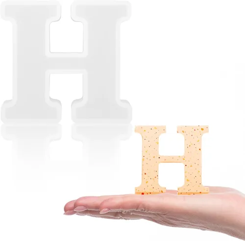 Miniatura 14 de Gartful Moldes de letras de resina, molde de resina epoxi del alfabeto mayúscula B, moldes de silicona 3D gruesos para hacer letras, arte