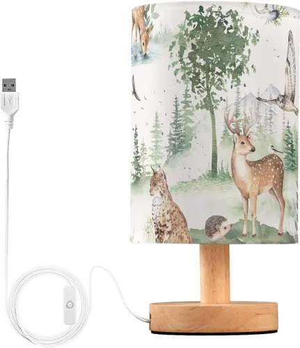 Miniatura 29 de Bedside Table Lamp Cute Highland Cow Animal Nightstand Lamp with Wood Desk Lamps for Bedroom Living Room Nursery Office Home Decor