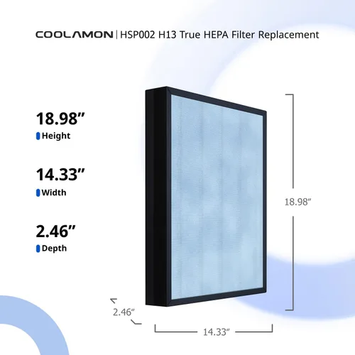 Miniatura 2 de HSP002 - Filtro de aire HEPA de repuesto compatible con purificador de aire HATHASPACE 2.0 (H13 True HEPA), paquete de 2