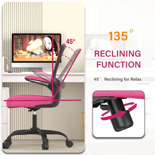 Miniatura 4 de Mimoglad Silla de Oficina, Silla de Escritorio Ergonómica con Soporte Lumbar Ajustable, Silla de Computadora de Malla de Respaldo Alto