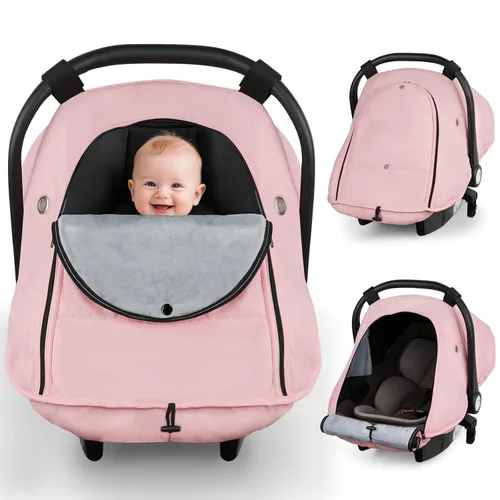 Miniatura 8 de Metplus Funda de asiento de automóvil de invierno para bebé, fundas impermeables para asiento de automóvil para bebé niño y niña, cubierta Negro