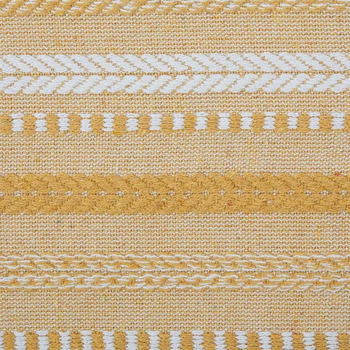 Miniatura 3 de DII Farmhouse - Camino de mesa trenzado a rayas, 15 x 72 (15 x 77, con flecos incluidos), oro miel Miel Gold