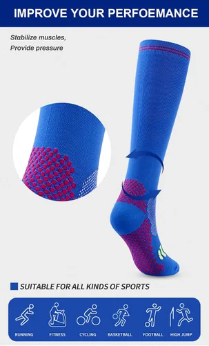 Miniatura 5 de 3 pares de calcetines de compresión para mujer de 20 a 30 mmHg hasta la rodilla, calcetines de compresión para mujer