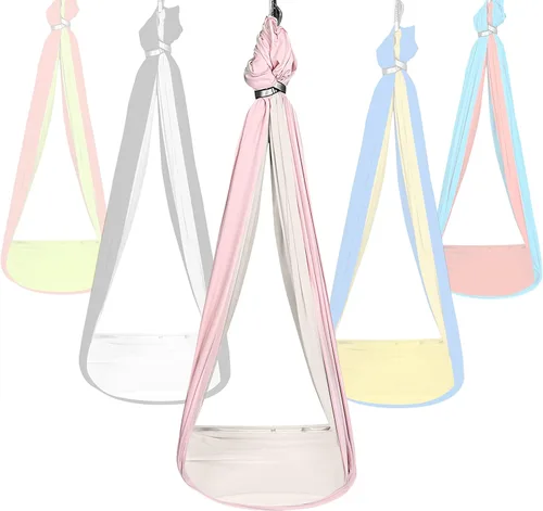 Columpio sensorial para niños con colores reversibles – Kit para colgar en el techo de interior/exterior para árbol incluido – ideal para autismo,