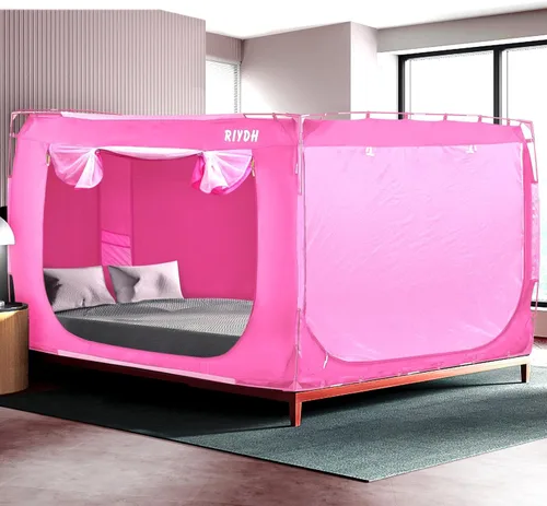 Miniatura 24 de RIYDH Tienda de campaña para cama tamaño individual XL para adultos y niños, diseño original, tienda de campaña portátil de ensueño para interiores