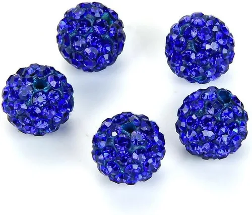 Miniatura 22 de 50 unidades Adabele Grado A con diamantes de imitación de cristal pavimentan cuentas sueltas de 0.315 in azul zafiro claro, arcilla polimérica