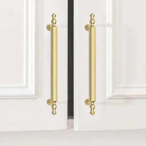 Miniatura 10 de Goldenwarm Paquete de 5 tiradores de gabinete dorados de 3 pulgadas, manijas de cajón de cocina, accesorios de tocador de aleación de zinc