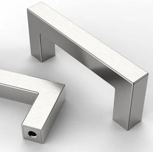 Asidrama - Paquete de 10 manijas de gabinete de cocina de níquel satinado cepillado de 3 pulgadas (76 mm), tiradores de gabinete de acero