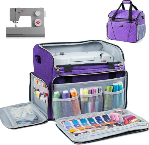 Miniatura 10 de BAGSFY Funda para máquina de coser para Brother, cubierta de polvo para máquina de coser para Singer, cubiertas de almacenamiento acolchadas