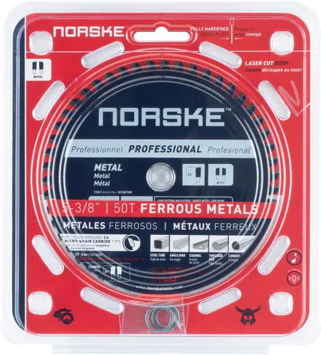 Miniatura 2 de Norske Tools NCSBP208 - Hoja de sierra de corte de metal 50T de 5-3/8 pulgadas para techos, revestimientos, tubos, pernos y más, 2 bujes