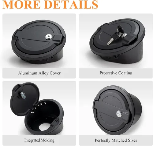 Miniatura 6 de Tapa de depósito de gasolina para puerta de llenado de combustible para Jeep Wrangler JL 2018-2023, accesorios Unlimited Rubicon Sahara de 2 puertas