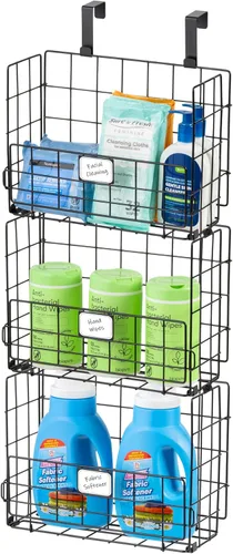 Miniatura 12 de IRIS USA Organizador de almacenamiento de cubos de alambre modulares de 6 cubos, estantería de metal ajustable y expandible para closet, baño