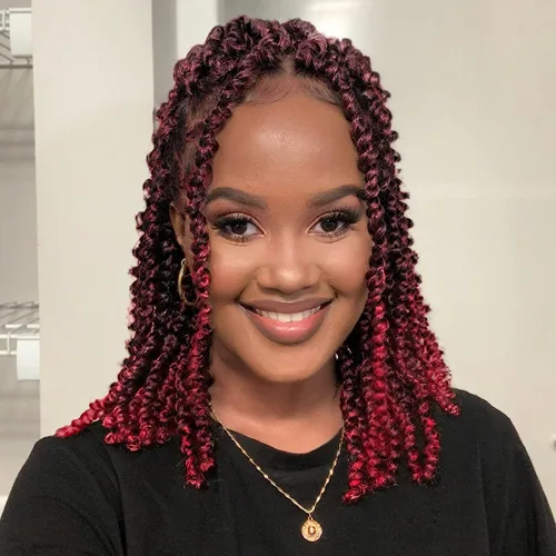 Miniatura 26 de Cabello de Ganchillo Pre-Retorcido Passion Twist para Mujeres Negras y Niños, Cabello Passion Twist Pre-Enrollado Trenzas Bohemias 4 Pulgadas 8