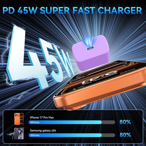 Miniatura 2 de Cargador para teléfono 17 16 Pro Max de carga rápida, bloque de carga USB C súper rápido de 45 W con cable de carga rápida extra largo de 10 pies