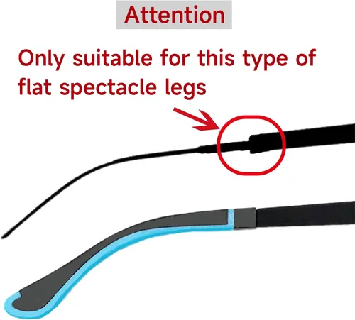 Miniatura 5 de PATIKIL Puntas de extremo para gafas, gafas antideslizantes para orejas, piezas de calcetín de tubo de silicona para patas cuadradas de metal fino, 2