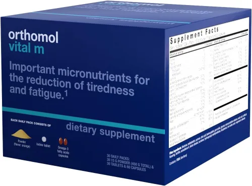 Miniatura 2 de Orthomol Vital M - Paquete de polvo y tabletas para hombres, suplemento vitamínico de 30 días, energía diaria, reducción de fatiga y apoyo