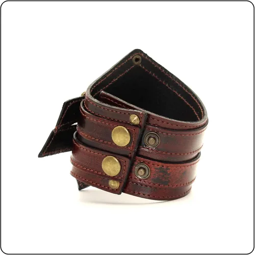 Miniatura 3 de Pulsera de cuero ancho con hebilla de cinturón punk rock