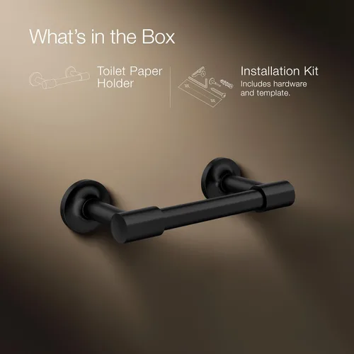 Miniatura 9 de KOHLER 14377-BL Purist® Soporte giratorio para papel higiénico, negro mate