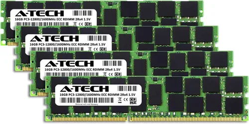 Miniatura 2 de A-Tech Kit de 64 GB (4 x 16 GB) RAM para Supermicro SUPER X9DBS-F, X9DRD-7LN4F-SSG, X9DRG-OF-CPU, X9DRi-LN4F+, X9DRT-HF+, X9QRi-F+ DDR3 1600MHz
