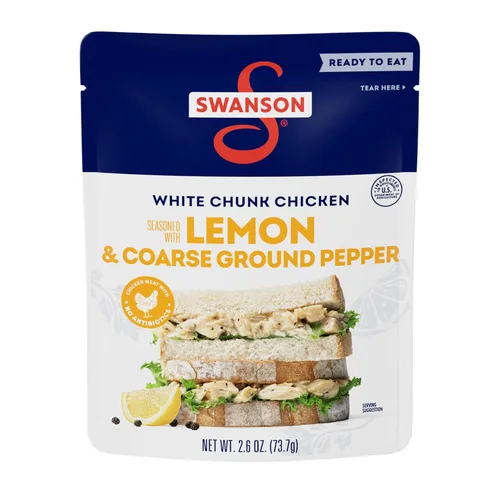 Miniatura 16 de SWANSON S Ajo y Hierbas Pollo Blanco en Trozos Totalmente Cocinado, Listo para Comer, Comidas Simples Para Llevar, Bolsa de 2.6 OZ (Caja de 12)