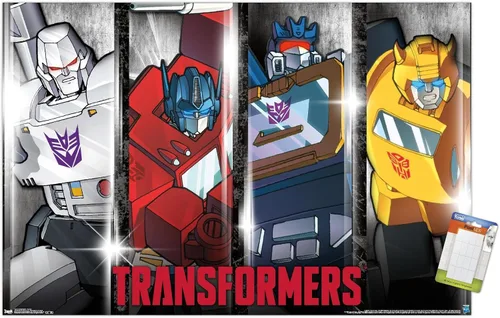 Miniatura 12 de Trends International Hasbro Transformers - Póster de pared clásico, 14.725 x 22.375 pulgadas, versión enmarcada de madera de granero