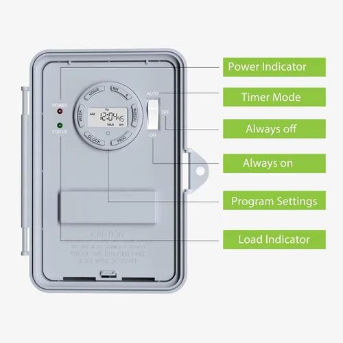 Miniatura 8 de BN-LINK Temporizador de bomba de piscina, caja de temporizador digital para exteriores, resistente programable de 7 días, 2 HP 40 A máximo, 120