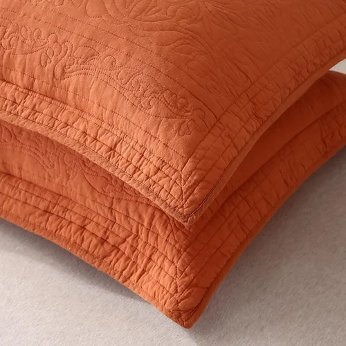 Miniatura 55 de WINLIFE Juego de 2 fundas de almohada acolchadas 100% algodón, estampado floral, tamaño King, color verde
