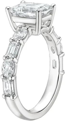 Miniatura 2 de IGI - Anillo de compromiso de diamantes creados en laboratorio de 4.0 quilates con diamantes de laboratorio redondos blancos de excelente corte