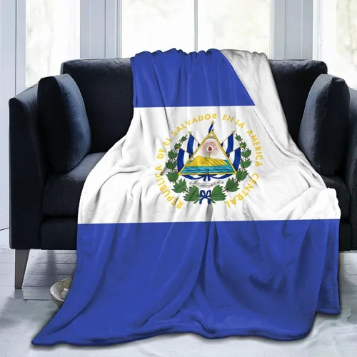 Miniatura 2 de Manta patriótica de franela azul suave de El Salvador, regalo para mujeres y hombres, manta mullida para sofá regazo, para interiores y exteriores
