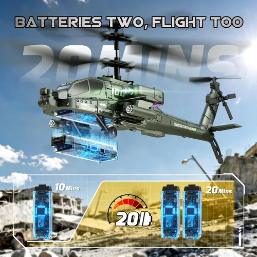 Miniatura 2 de XIKOTEC Helicóptero RC, Juguete de Helicóptero a Control Remoto para Niños, Principiantes y Adultos con Retención de Altitud, Giroscopio y Luz LED