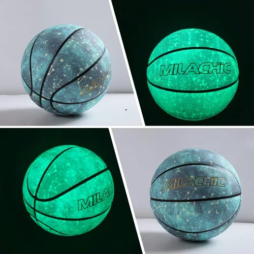 Miniatura 5 de Balón de baloncesto personalizado, que brilla en la oscuridad, regalo de baloncesto personalizado tamaño 7 (29.5"), tamaño 6 (28.5"), tamaño 5 Azul