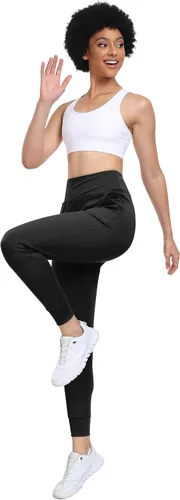 Miniatura 3 de WHOUARE Pantalones deportivos para mujer, leggings deportivos de entrenamiento con bolsillos, cintura alta, pantalones de yoga para gimnasio, correr