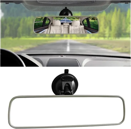 Miniatura 10 de Espejo retrovisor de coche de 9.8 pulgadas con ventosa, espejo retrovisor interior de auto ajustable antirreflejos, espejo interior de vehículo HD
