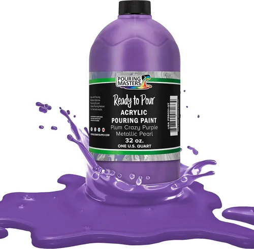 Miniatura 37 de Pouring Masters Royal Blue Metallic Pearl - Pintura acrílica para verter lista para verter – Pintura acrílica líquida premezclada de 32 onzas
