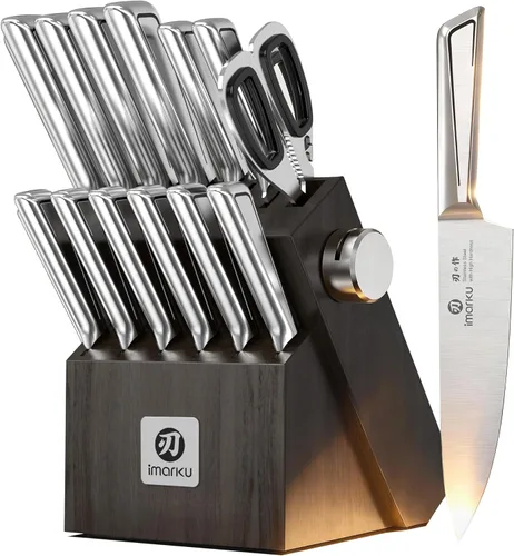 Miniatura 10 de imarku Cuchillo de chef profesional japonés de 8 pulgadas, cuchillo de pelar de acero inoxidable de alto carbono, mango ergonómico, afilado, borde
