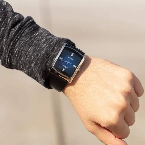 Miniatura 4 de Armitron Reloj con correa de cuero con detalles de cristal genuino para hombre