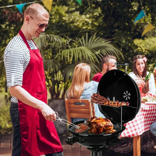 Miniatura 6 de Techwood - Parrilla eléctrica de 1600W para interiores y exteriores, parrilla eléctrica para barbacoa, parrilla portátil extraíble de pie, negra