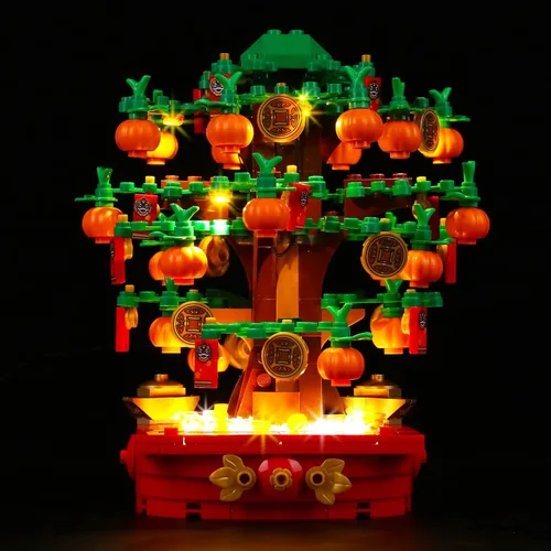 VONADO Kit de luces LED compatible con set de árbol del dinero Lego 40648 (sin modelo), kit de iluminación para construcción compatible con Lego