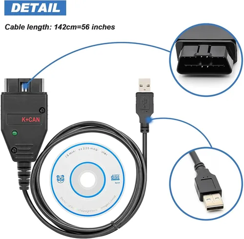 Miniatura 6 de OBD2 K+CAN Commander 1.4 Cable lector de código FTDI FT232RL chip OBDII herramienta de diagnóstico escáner para VAG para Audi para VW para Skoda