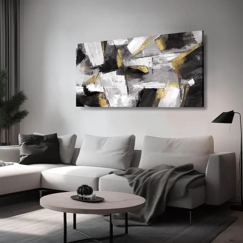 SOUGUAN Cuadros de Arte en Blanco y Negro Abstractos Colgantes de Pared Decoración Obra de Arte Moderna 20"X40" Decoraciones de Pared para