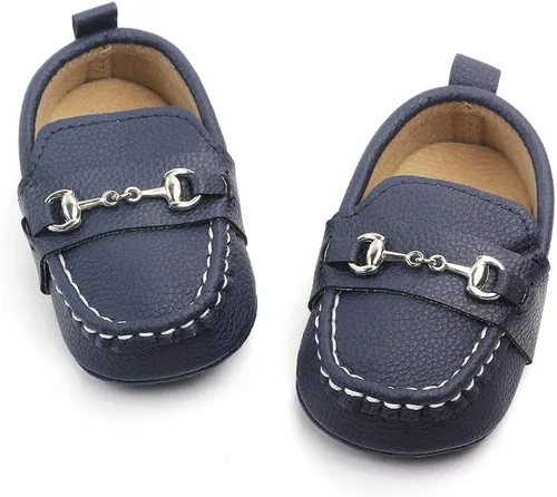 Miniatura 3 de QIETION Mocasines para bebés y niñas, bonitos zapatos de cuna para recién nacidos, tenis de poliuretano precaminante, perfectos para bautizogateoboda