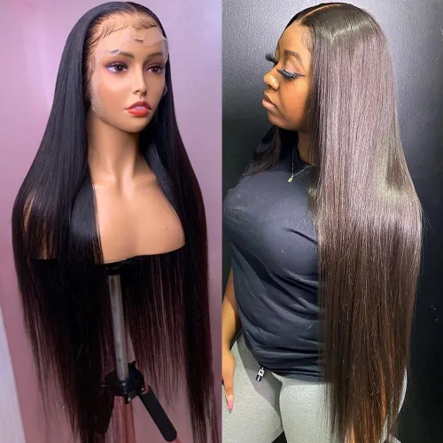 Miniatura 15 de Hermosa - Pelucas de cabello humano con encaje frontal HD de 13 x 4 pulgadas, prearrancadas con cabello de bebé, densidad 180, transparente, 9A