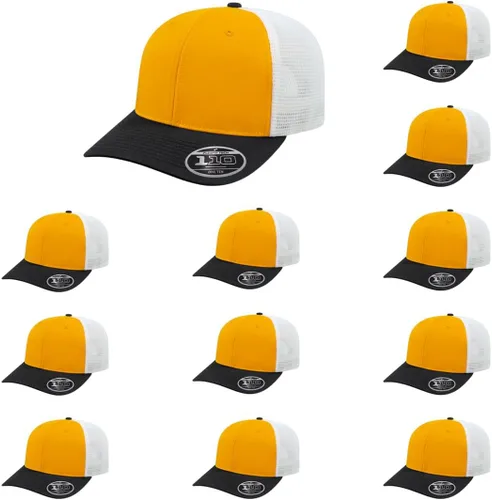 Miniatura 75 de Cap America i8502 Flexfit 110 Premium - Gorra de camionero de perfil medio con 6 paneles de malla trasera con protección UV y cierre ajustable Azul