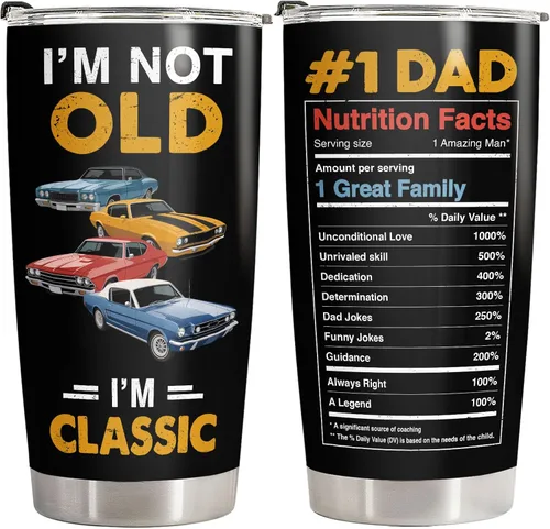 Miniatura 16 de 34HD Regalos para el Día del Padre de parte de su hija, vaso de viaje aislado de dinosaurio Dadasaurus, vaso de 20 onzas, divertido regalo de Vaso