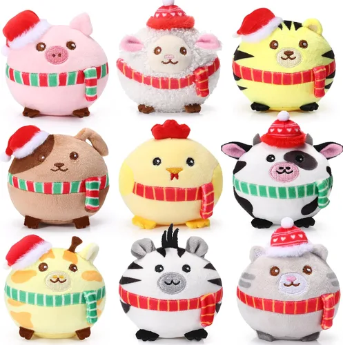 Miniatura 9 de Skylety 9 piezas de mini juguetes de animales de peluche a granel de 3.15 pulgadas, lindo llavero de peluche pequeño para niños, rellenos de bolsas